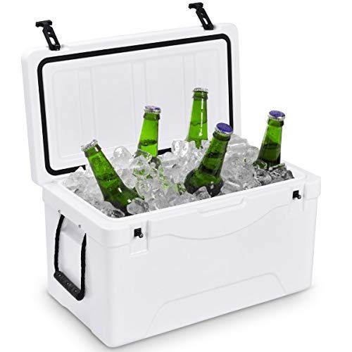 자이언텍스 Giantex 64 Quart Heavy Duty Cooler Ice Chest Outdoor Insulated Cooler Fishing Hunting Sports (White)