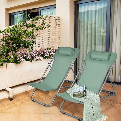 자이언텍스 Giantex Beach Chair for Adults Camping Chair Set, Sunbathing Backpack Folding Recliner with 3 Adjustable Position, Lockable System, Headrest, Non-Slip Foot Pads, Lightweight Sand C