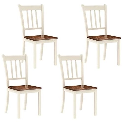 자이언텍스 Giantex Solid Wood Whitesburg Dining Chairs, Set of 4, Spindle Back, Wood Seating, Hammis Dining Room Chairs, Suitable for Dining Room, Kitchen, Restaurant, Antique Dining Side Cha