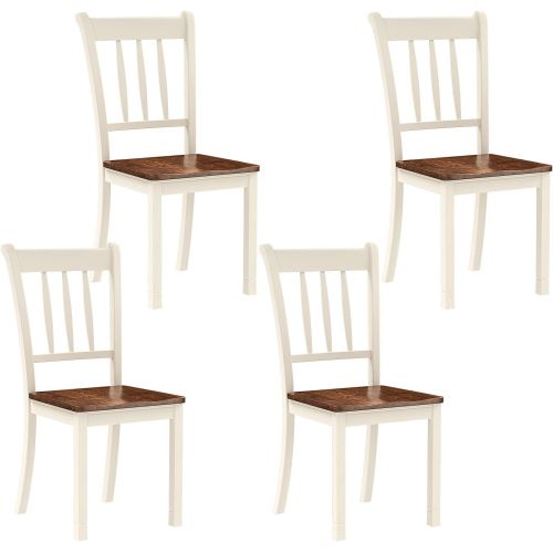 자이언텍스 Giantex Solid Wood Whitesburg Dining Chairs, Set of 4, Spindle Back, Wood Seating, Hammis Dining Room Chairs, Suitable for Dining Room, Kitchen, Restaurant, Antique Dining Side Cha