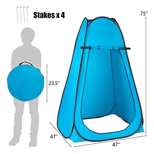 자이언텍스 Giantex Pop-up Privacy Tent, Outdoor Shower Tent Changing Room w/Carry Bag, Portable Camp Toilet, Rain Shelter for Camping & Beach, Extra Large