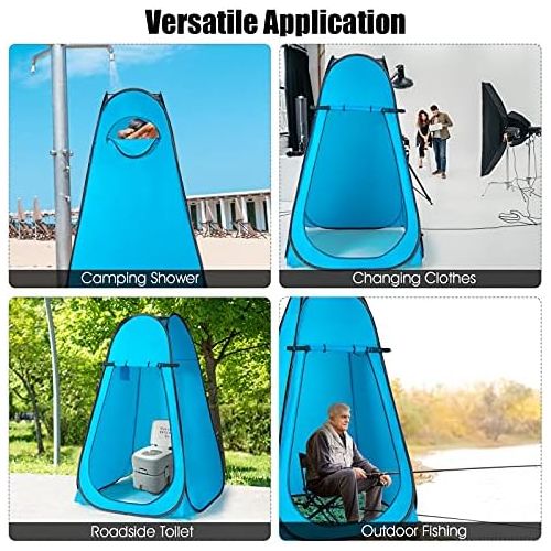 자이언텍스 Giantex Pop-up Privacy Tent, Outdoor Shower Tent Changing Room w/Carry Bag, Portable Camp Toilet, Rain Shelter for Camping & Beach, Extra Large