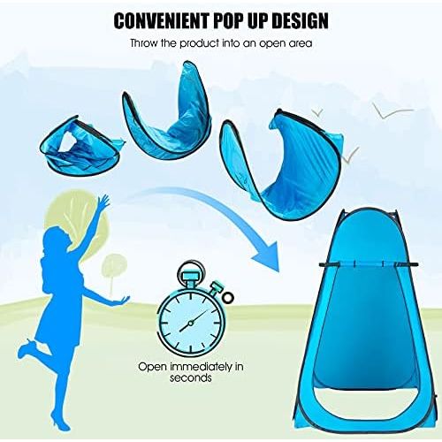 자이언텍스 Giantex Pop-up Privacy Tent, Outdoor Shower Tent Changing Room w/Carry Bag, Portable Camp Toilet, Rain Shelter for Camping & Beach, Extra Large