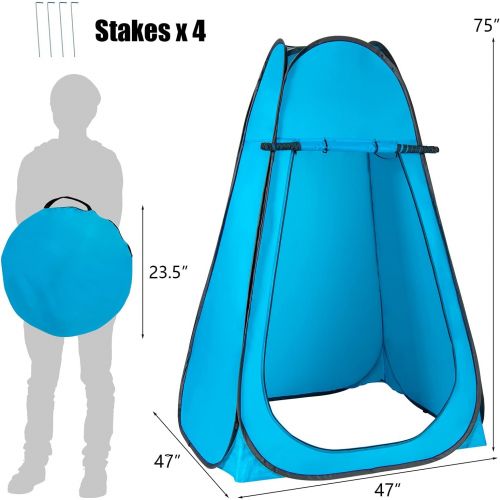 자이언텍스 Giantex Pop-up Privacy Tent, Outdoor Shower Tent Changing Room w/Carry Bag, Portable Camp Toilet, Rain Shelter for Camping & Beach, Extra Large