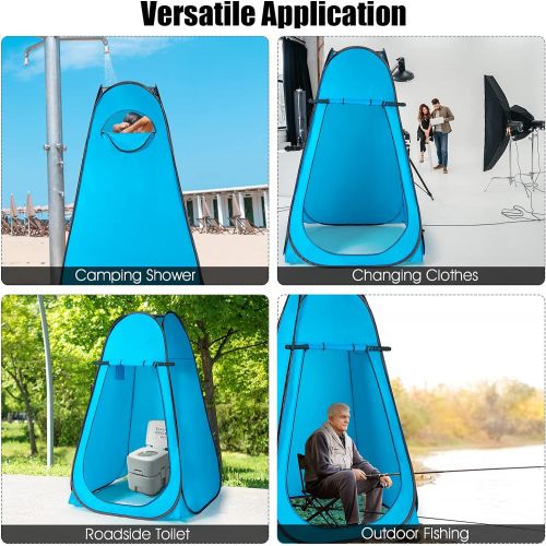 자이언텍스 Giantex Pop-up Privacy Tent, Outdoor Shower Tent Changing Room w/Carry Bag, Portable Camp Toilet, Rain Shelter for Camping & Beach, Extra Large