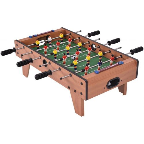 자이언텍스 Giantex 27 Foosball Table, Easily Assemble Wooden Soccer Game Table Top w/ Footballs, Indoor Table Soccer Set for Arcades, Game Room, Bars, Parties, Family Night