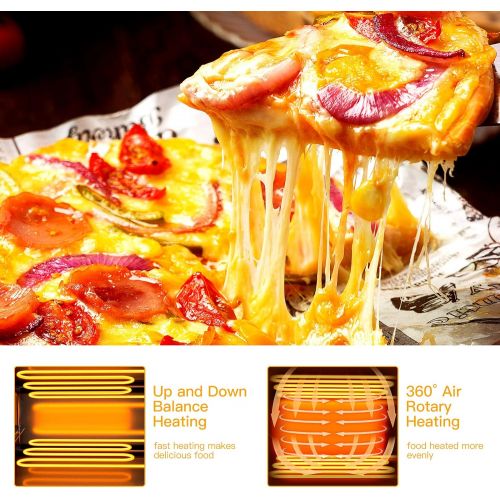 자이언텍스 [아마존베스트]Giantex Pizza Bake Oven Kitchen Pizza Toaster Home Commercial Countertop Pizza Maker Stainless Steel Bake Pan with Handle and Removable Pizza Tray