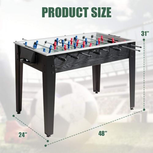 자이언텍스 Giantex 48 Foosball Table, Wooden Soccer Table Game w/Footballs, Suit for 4 Players, Competition Size Table Football for Kids, Adults, Football Table for Game Room, Arcades