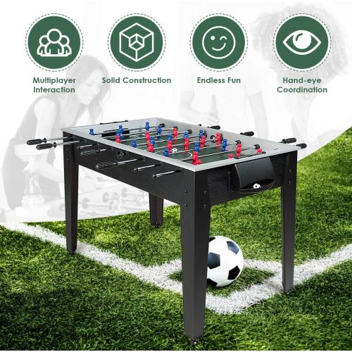 자이언텍스 Giantex 48 Foosball Table, Wooden Soccer Table Game w/Footballs, Suit for 4 Players, Competition Size Table Football for Kids, Adults, Football Table for Game Room, Arcades