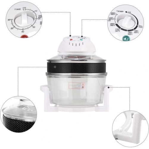 자이언텍스 [아마존베스트]-Service-Informationen GIANTEX Halogen oven, hot air oven, convection oven with extension ring, 17 L, table convection oven, multifunctional, temperature up to 250 °C, 60 minutes timer, 1200-1400 W