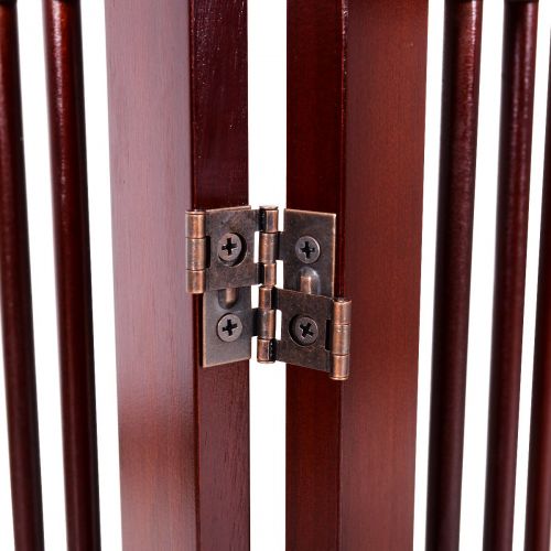 자이언텍스 Giantex Configurable Folding Free Standing Panel Wood Pet Dog Safety Fence wGate