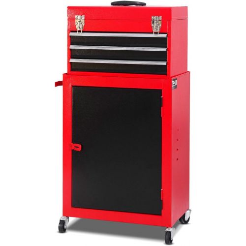 자이언텍스 Giantex 2pc Mini Tool Chest & Cabinet Storage Box Rolling Garage Toolbox Organizer