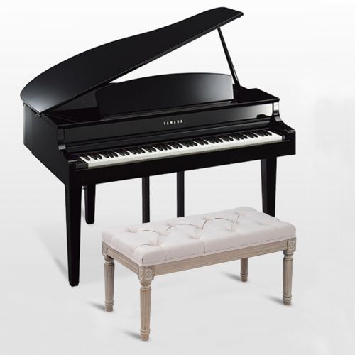 자이언텍스 Giantex Double Duet Piano Bench Keyboard Fabric Padded Seat for 2 Players Tufted Solid Wood Frame with Beautiful Carved Pattern Beige