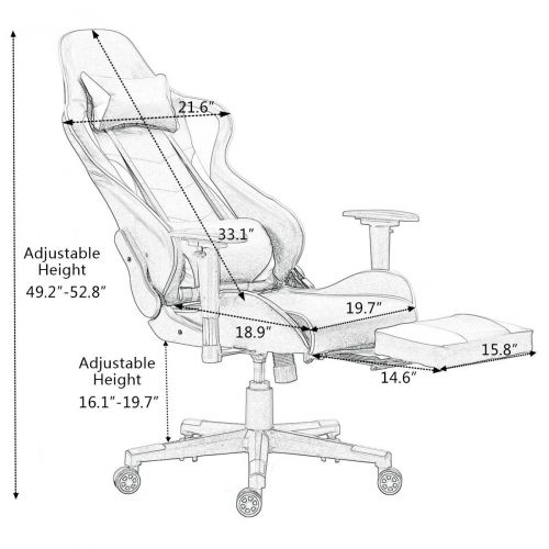 자이언텍스 Giantex Gaming Chair Racing Chair High Back Reclining Lumbar Support, Headrest and Footrest Office Swivel Computer Task Desk Gaming Chair (Orange)