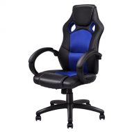 Giantex Gaming Chair Racing Chair High Back Bucket Seat Swivel Executive Office Computer Task Desk Gaming Chair (Blue)