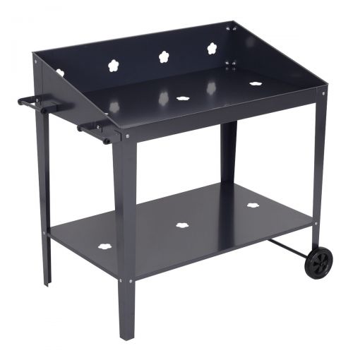 자이언텍스 Giantex Black 40 Raised Garden Bed Potting Bench Work Station Storage Shelf Planter Plant (42.5 x 22.0 x40.0 (LXWXH))