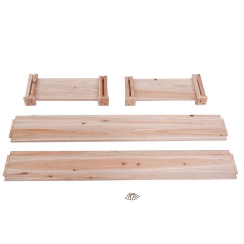 자이언텍스 Giantex 3 Tier Wooden Elevated Raised Garden Bed Planter Kit Grow Gardening Vegetable Natural Cedar Wood, 49X49X22