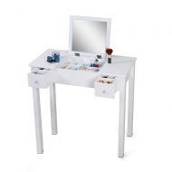 Giantex Organizedlife Wooden Makeup Vanity Table Mirror Dressing Table
