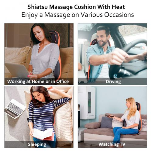 자이언텍스 Giantex Neck Back Massager Massage Cushion Mat, for Car Home Office Low Upper Full Back Massage...