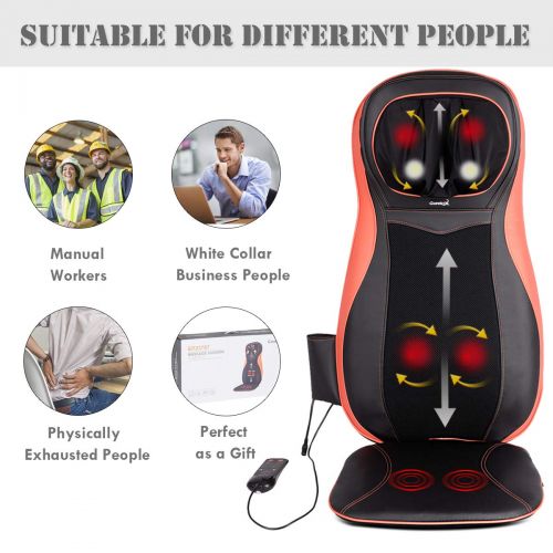 자이언텍스 Giantex Neck Back Massager Massage Cushion Mat, for Car Home Office Low Upper Full Back Massage...