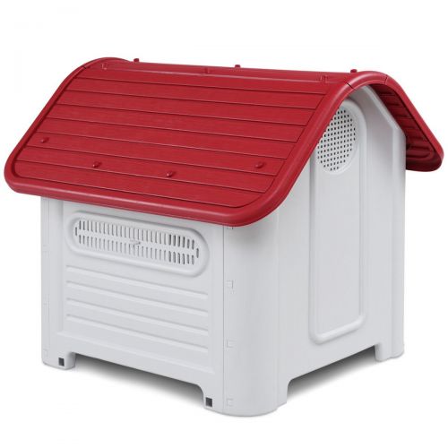 자이언텍스 Giantex Outdoor Indoor Pet Dog House Portable Waterproof Plastic Puppy Shelter All Weather Roof Cat Dogs House with Skylight
