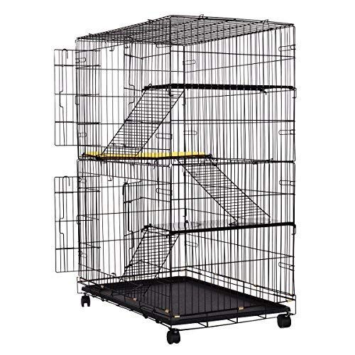 자이언텍스 Giantex Cat Playpen Cat Cage with 3 Climbing Ladders & 3 Rest Benches & Cushion