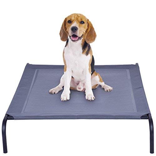 자이언텍스 Giantex Elevated Pet Bed for Large Dogs Cot Indoor Outdoor Camping Steel Frame Mat