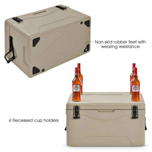 자이언텍스 Giantex Stark Item 64 Quart Insulated Fishing Hunting Cooler Ice Chest Outdoor Heavy Duty Grey