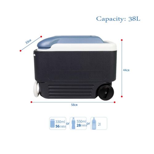 자이언텍스 Giantex LIYANBWX Passive Cooler Box Picnic Insulated Box with Wheels and Handle for Camping, Bbqs, Tailgating & Outdoor Activities