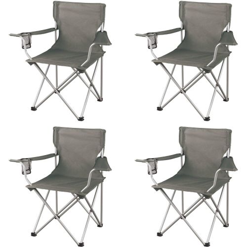 자이언텍스 Giantex Ozark Trail Classic Folding Camp Chairs, Set of 4 Bundle with Ozark Trail High-Tension Travel Table