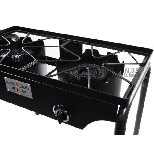 자이언텍스 Giantex Double Two Burner Stove Heavy Duty Outdoor Stand Portable BBQ Grill Camping