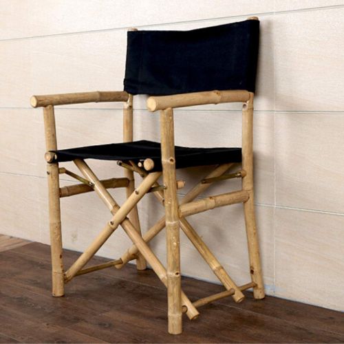 자이언텍스 Giantex Makeo New Foldable Bamboo Directors Chair with Comfortable Canvas Seat/Back Bamboo Furniture Outdoor Fishing Folding Chair