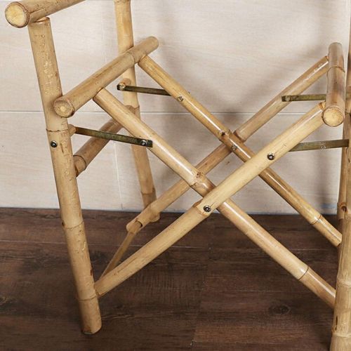 자이언텍스 Giantex Makeo New Foldable Bamboo Directors Chair with Comfortable Canvas Seat/Back Bamboo Furniture Outdoor Fishing Folding Chair