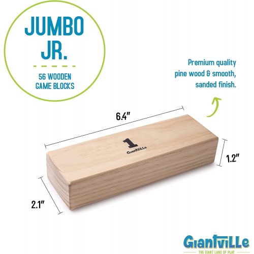  [아마존베스트]Giantville Giant Tumbling Timber Toy - Jumbo JR. Wooden Blocks Floor Game for Kids and Adults, 56 Pieces, Premium Pine Wood, Carry Bag - Grows to Over 4-feet While Playing, Life Size