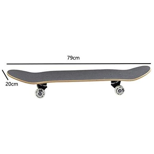  Gib niemals auf Skateboard mit Vier Radern Street Skateboard-Board mit beidseitiger geneigter Skateboard-Tradition (Farbe : C)