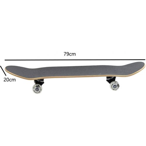  Gib niemals auf Skateboard mit Vier Radern Street Skateboard-Board mit beidseitiger geneigter Skateboard-Tradition (Farbe : C)