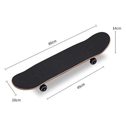  Gib niemals auf Grundlegendes Skateboard-doppeltes Skate-Roller-Strassen-Vierrad-Skateboard-jugendlich Erwachsene Jungen und Madchen (Farbe : Blau)