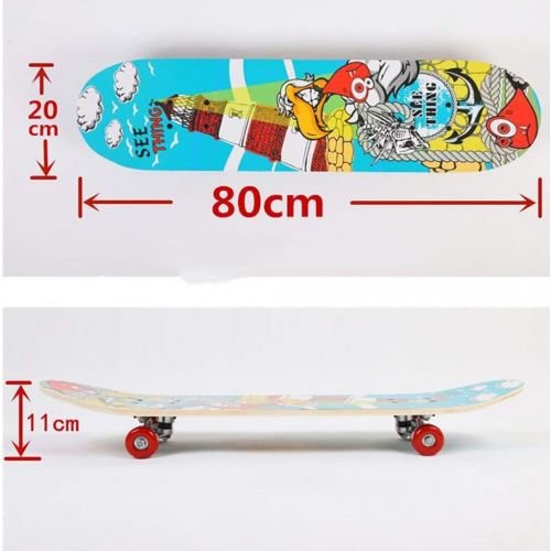  Gib niemals auf Rocker-Vitality-Jugendskateboard des vierradrigen Rollers 80CM Erwachsene Kinder (Farbe : B)