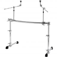 Gibraltar},description:The Chrome Series Height Adjustable Rack is a 2-post, height adjustable, curved rack with a 46 in. curved cross bar and two cymbal boom arms. It utilizes 14