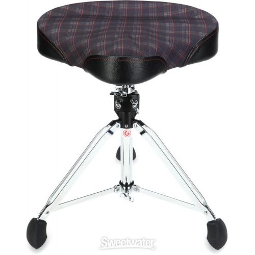  Gibraltar 9608 Moto-style Drum Throne - Plaid - Sweetwater Exclusive
