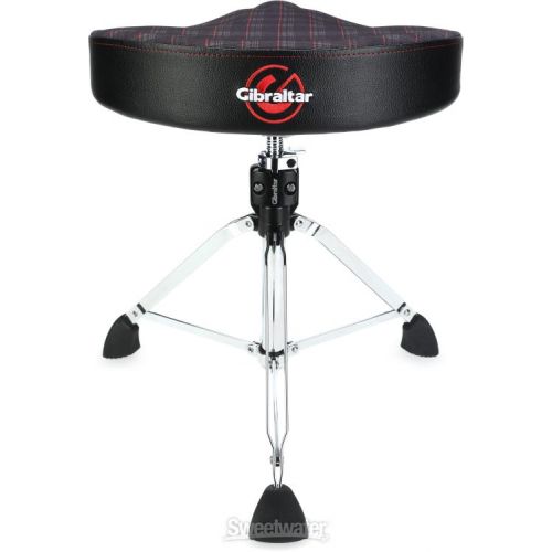  Gibraltar 9608 Moto-style Drum Throne - Plaid - Sweetwater Exclusive