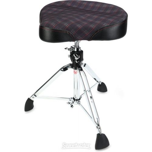  Gibraltar 9608 Moto-style Drum Throne - Plaid - Sweetwater Exclusive