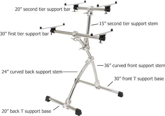  Gibraltar GKS-KT76 Key Tree 2-Tier Keyboard Stand - Chrome