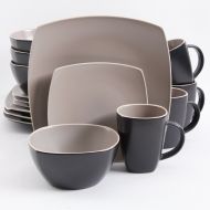 Gibson Home Soho Lounge Square 16 Pc. Dinnerware Set, Matte Taupe