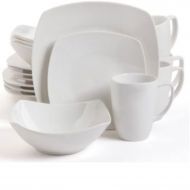 Gibson Zen Buffetware 16 pc Dinnerware Set - Square - White - Fine Ceramic