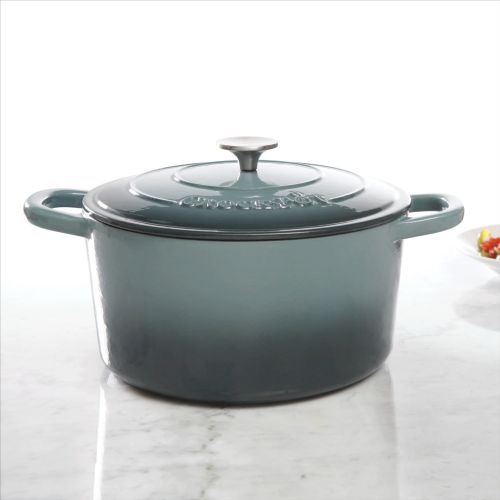  Gibson Artisan 7 Qt Dutch Oven - Round - Slate Grey - Cast Iron