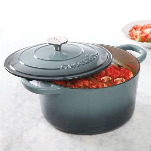  Gibson Artisan 7 Qt Dutch Oven - Round - Slate Grey - Cast Iron