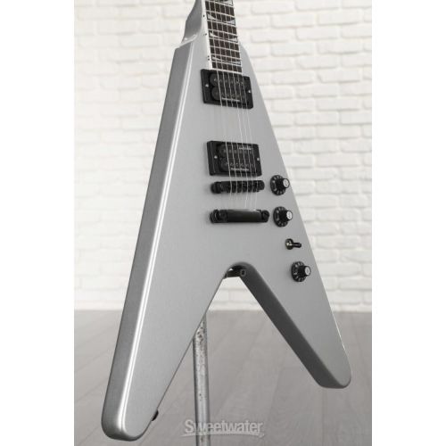  Gibson Dave Mustaine Flying V EXP Electric Guitar - Silver Metallic