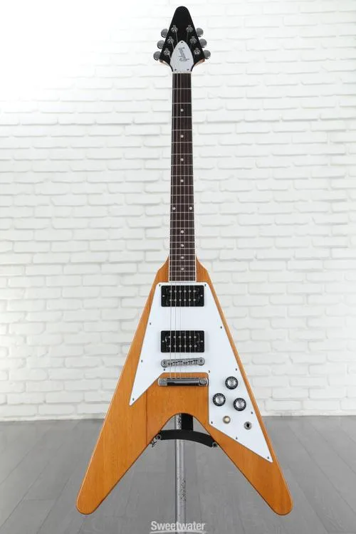  Gibson 70s Flying V Electric Guitar - Antique Natural