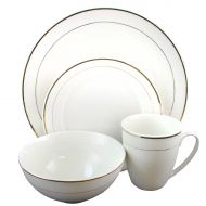 Gibson Home Palladine 16 pc Dinnerware Double Gold Banded Set